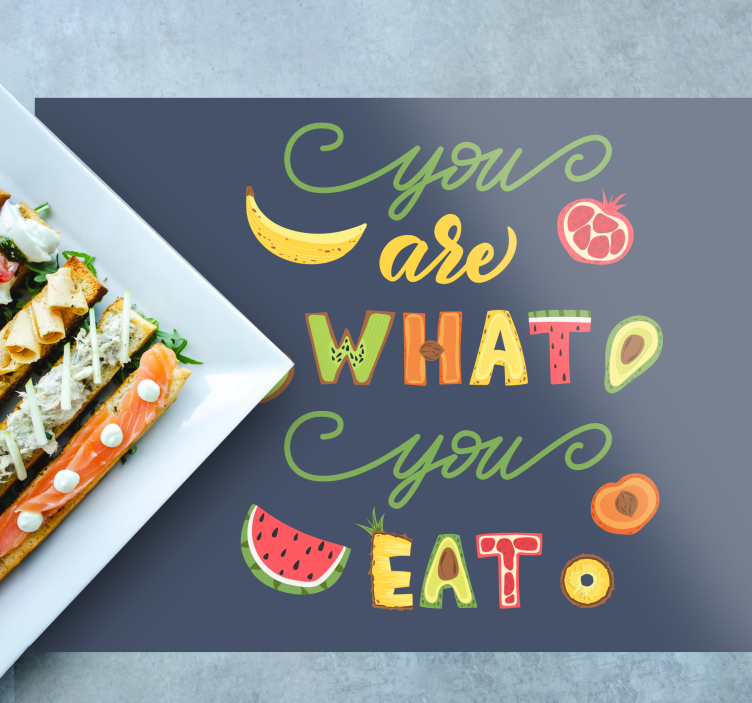 Placemat with quote colorful food saying - TenStickers
