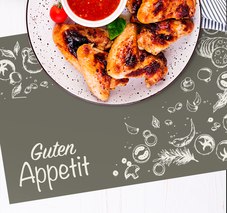 Placemat with quote cooking is love made visible - TenStickers