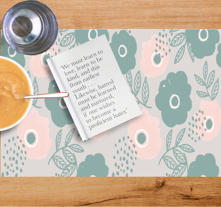 Placemat with quote floral quote background - TenStickers
