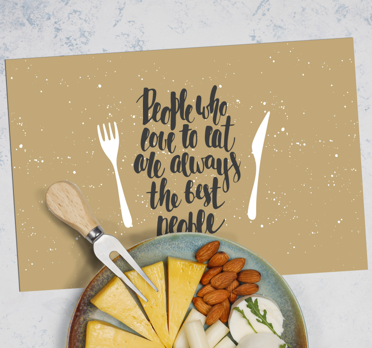 Placemat with quote forks and words - TenStickers