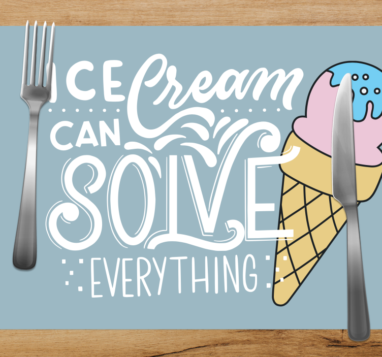 Placemat with quote life is sweet enjoy the treat - TenStickers