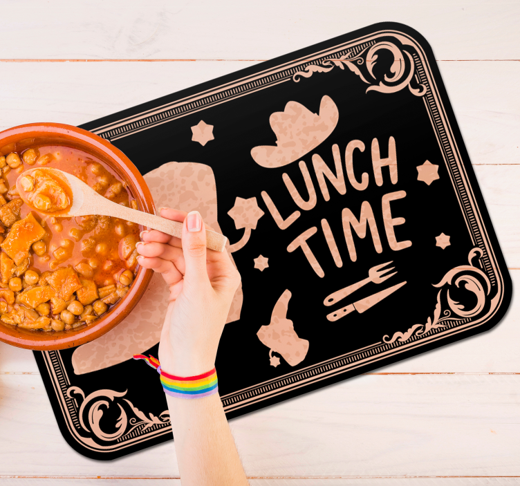 Placemat with quote lunch break western - TenStickers