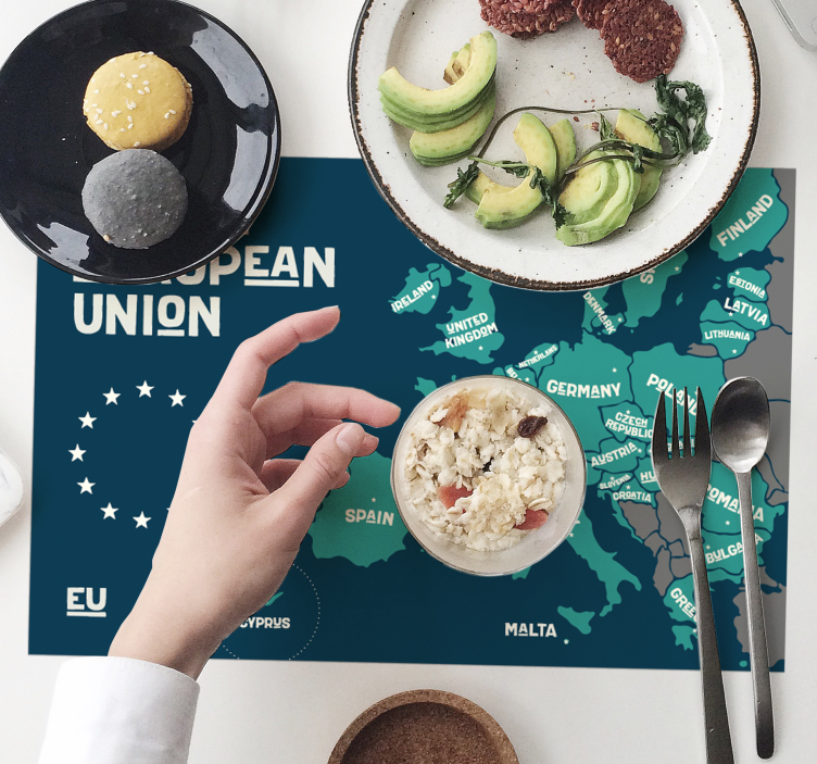 Placemat with quote map of the european union - TenStickers