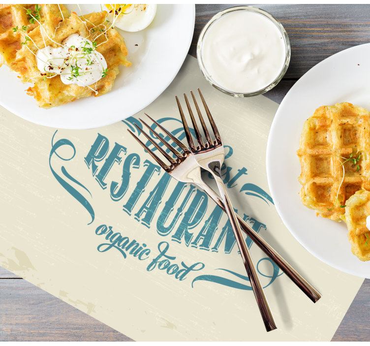 Placemat with quote organic restaurant food - TenStickers