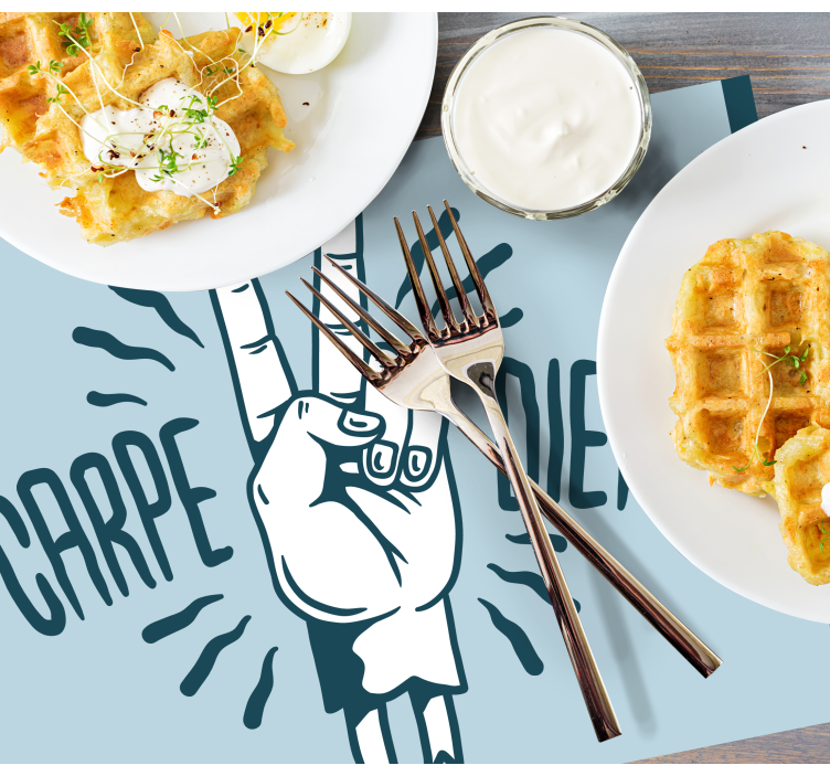 Placemat with quote powerful hand gesture - TenStickers