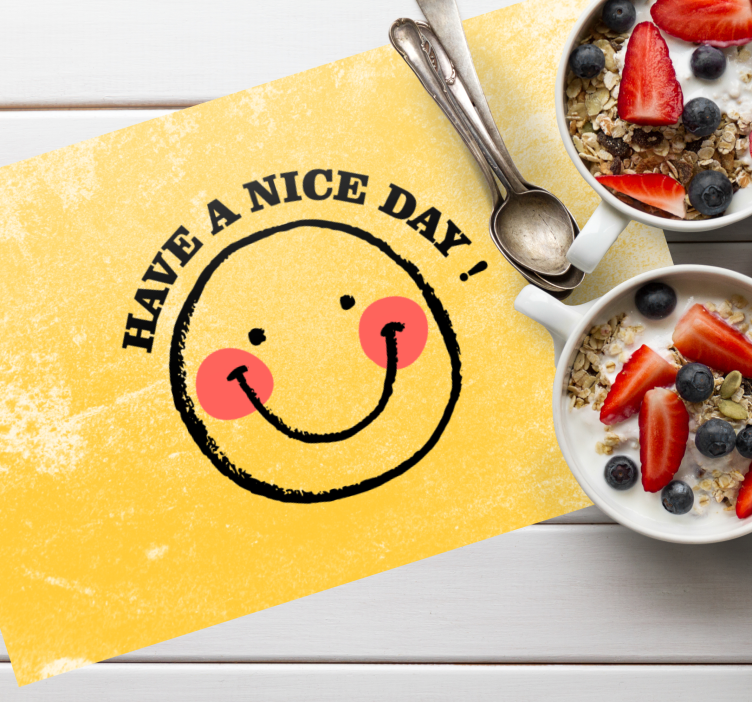 Placemat with quote smiling face quote - TenStickers