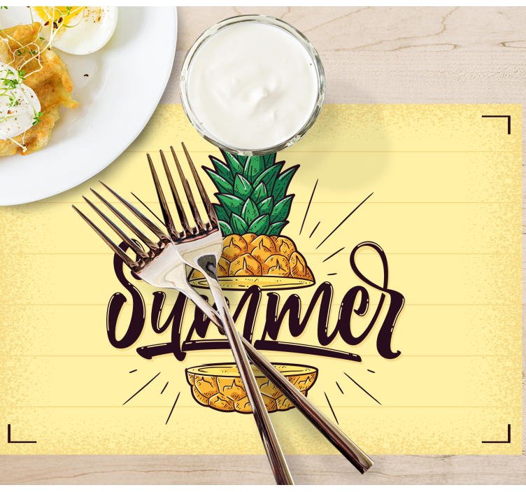 Placemat with quote summer pineapple design - TenStickers