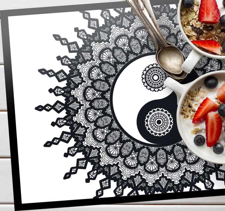 Placemat yin yang mandala design - TenStickers