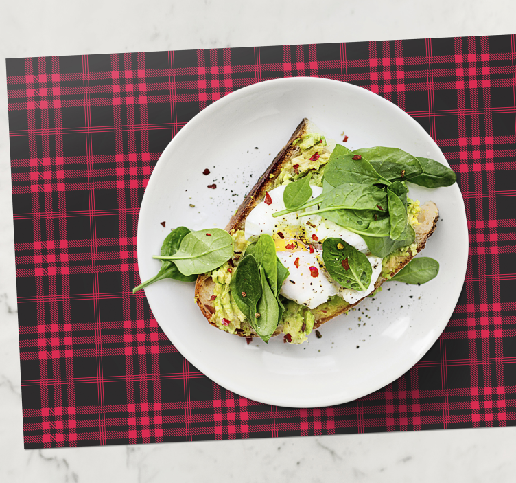 Plaid print surface placemat - TenStickers