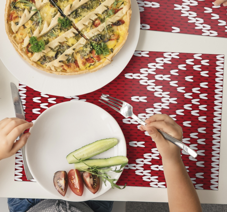 Red geometric pattern placemat - TenStickers