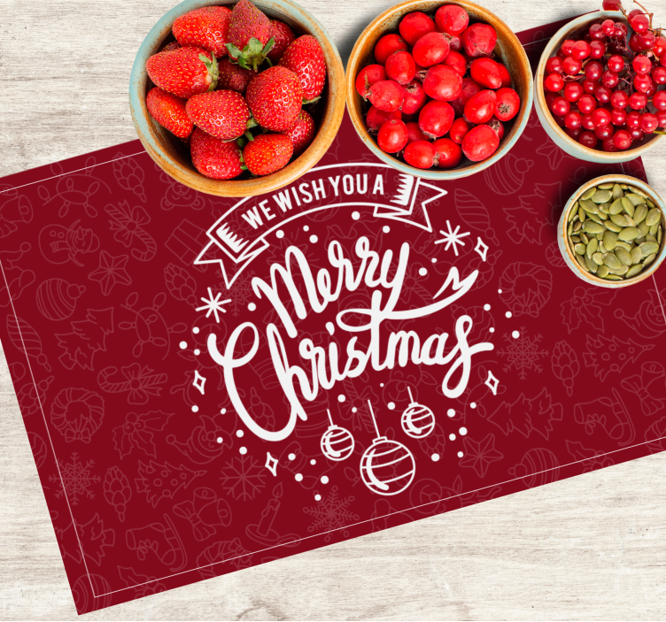 Red holiday greeting Christmas placemat - TenStickers