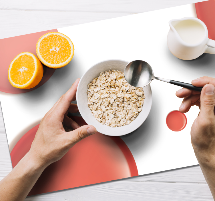 Red modern circles red placemats - TenStickers