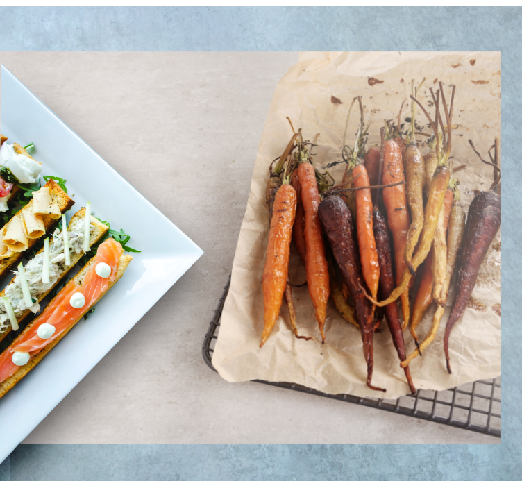 Restaurant placemat roasted colorful carrots - TenStickers