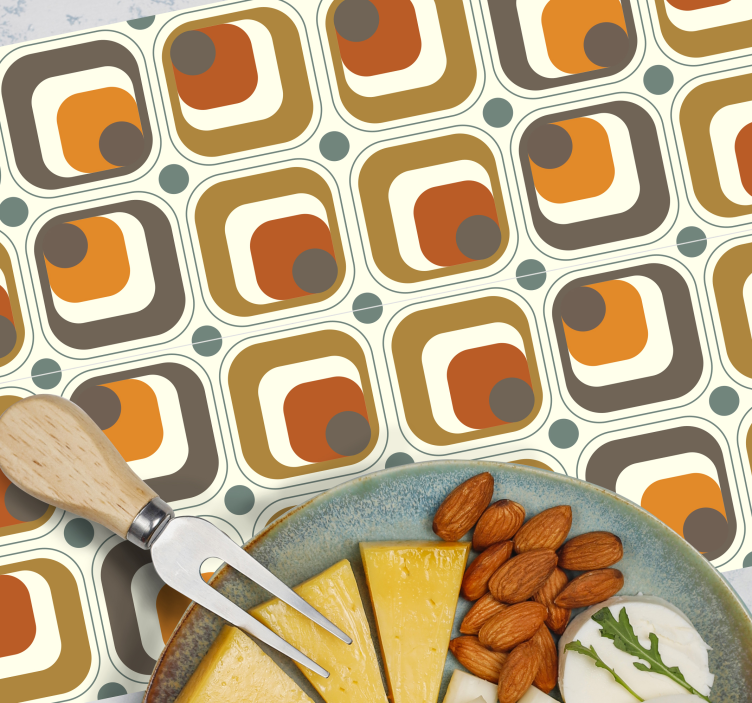 Retro squares pattern original placemats - TenStickers