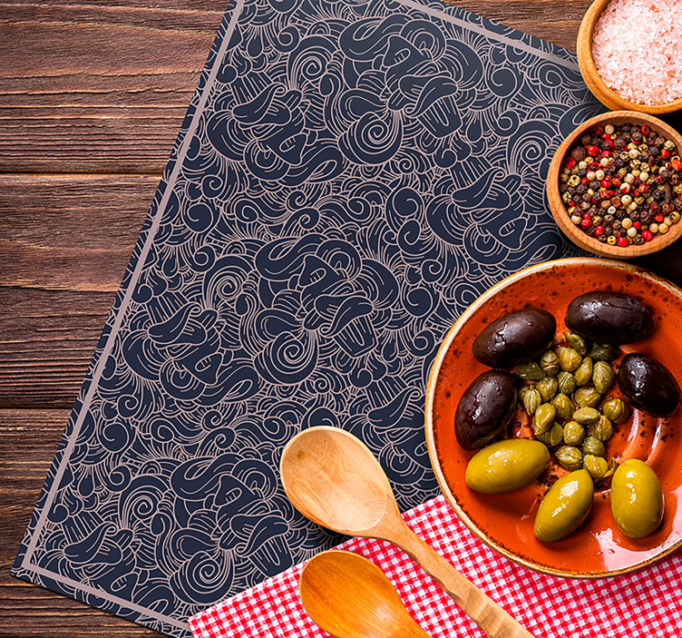 Swirling line patterns placemat - TenStickers