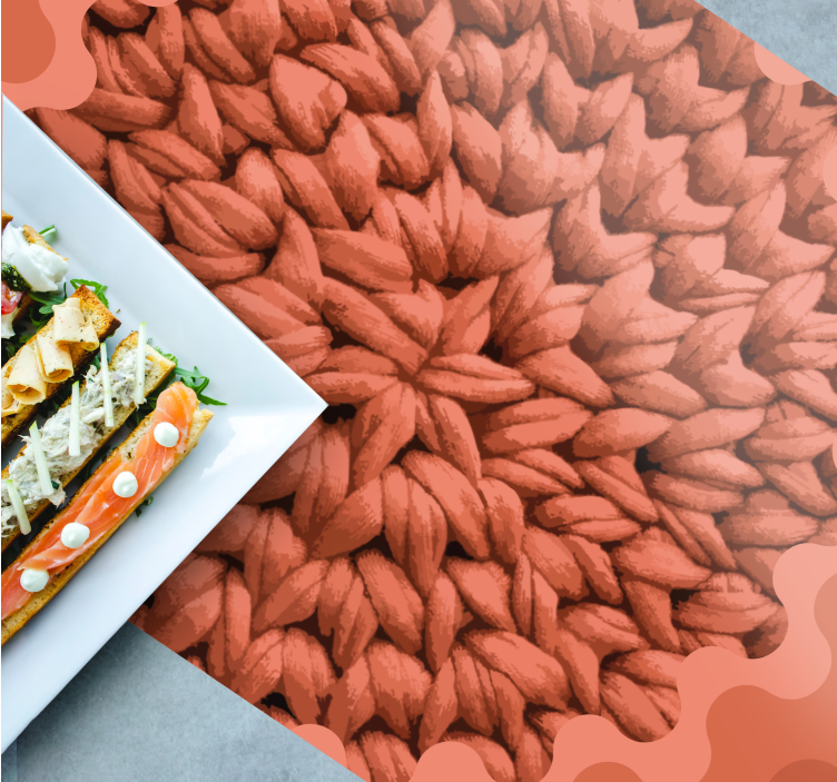 Textured leaf motif placemat - TenStickers