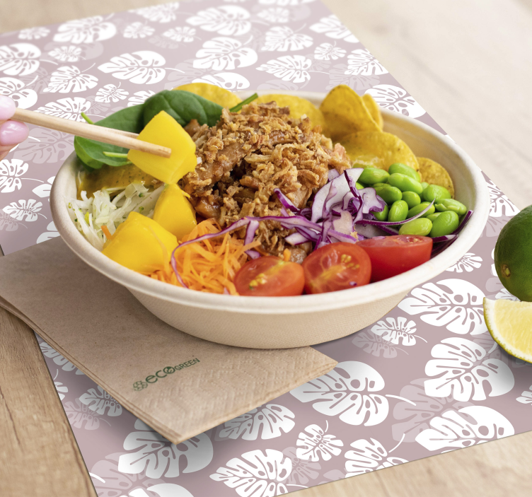 Tropical leaf design placemat - TenStickers