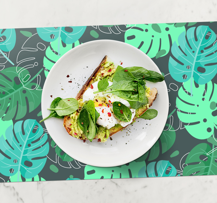 Tropical leaf pattern placemat - TenStickers