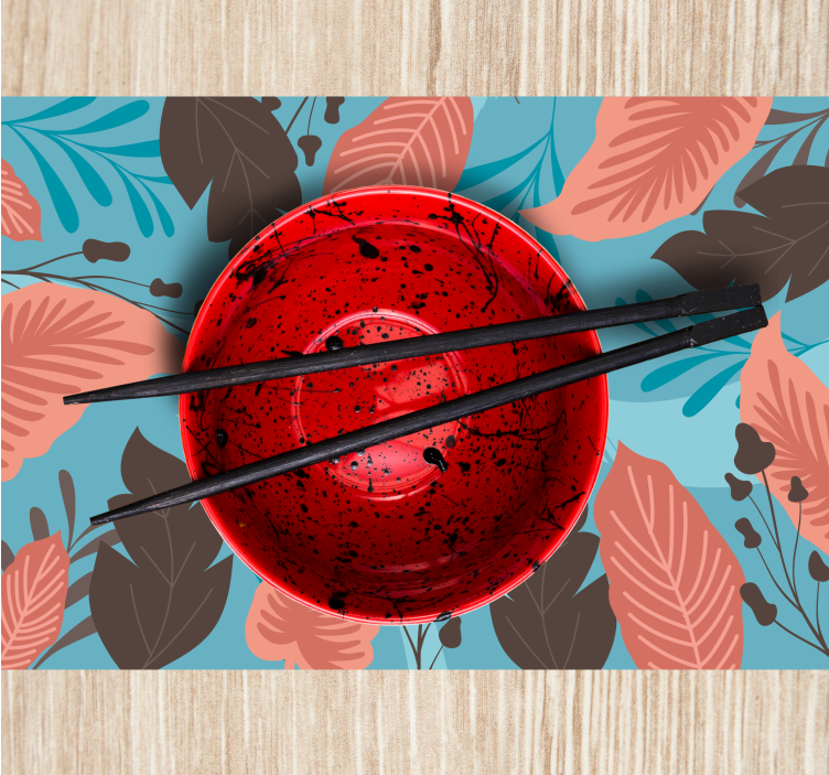 Vibrant leaf motif placemat - TenStickers