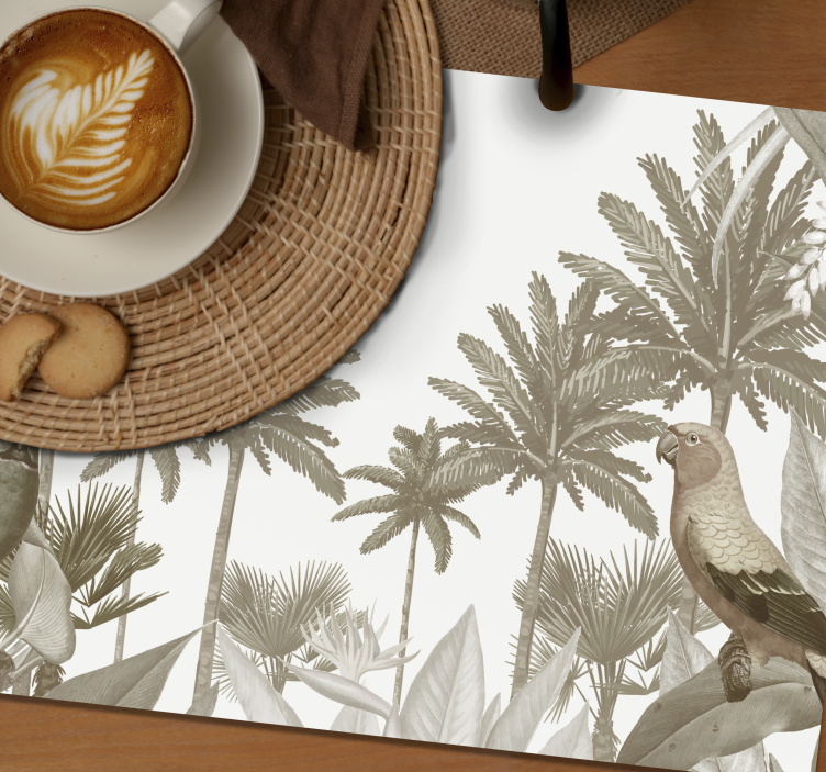 Vintage tropical fauna table placemat - TenStickers