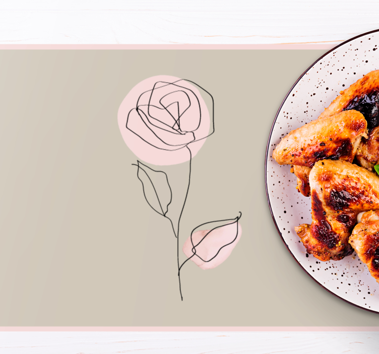 Watercolor white roses abstract modern placemat - TenStickers