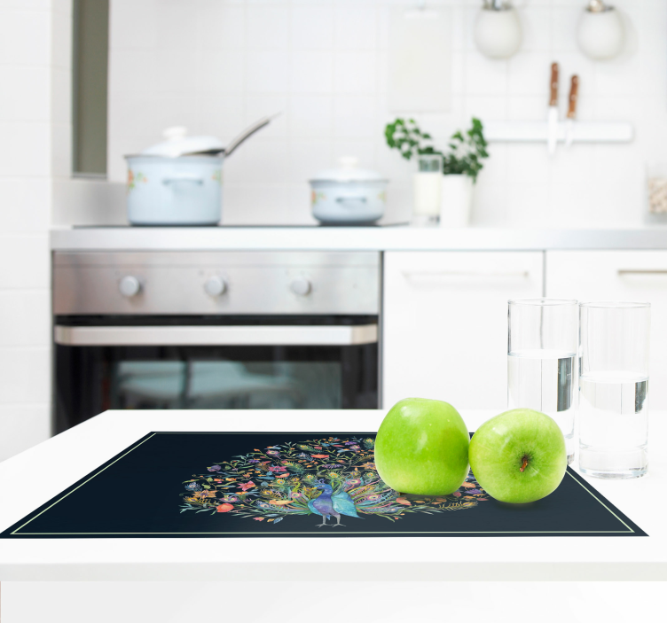 Watercolour peacock original table placemats - TenStickers