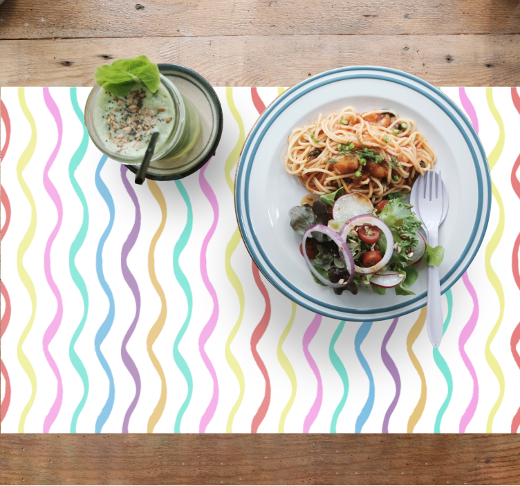 Wavy pattern print placemat - TenStickers