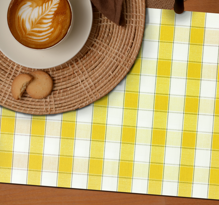 Yellow checkered pattern placemat - TenStickers