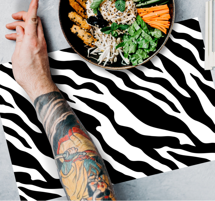 Zebra stripe pattern placemat - TenStickers