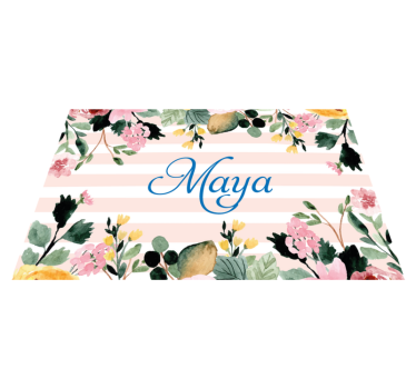 Customisable placemat floral personalized name - TenStickers