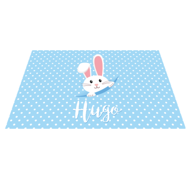 Cute customised name bunny kids placemat - TenStickers