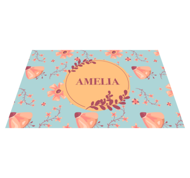 Customisable placemat botanical personalized name - TenStickers