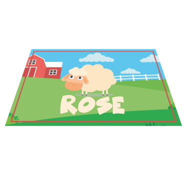 Kids personalised sheep personalised table mats - TenStickers