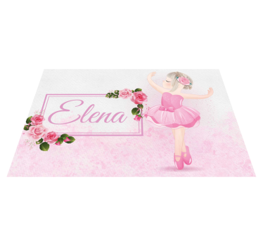 Personalised name ballet dancer kids placemat - TenStickers