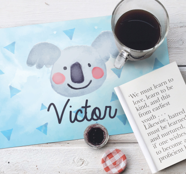 Children placemat cute koala face - TenStickers