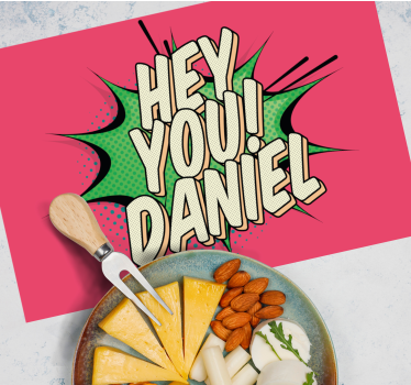 Customisable placemat hey you! personalised - TenStickers