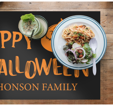 Halloween placemat family halloween wishes - TenStickers