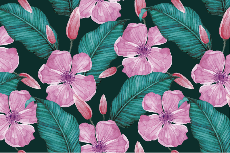 Tropical floral motif placemat - TenStickers
