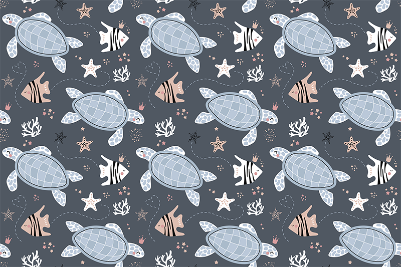Children placemat ocean creature design - TenStickers