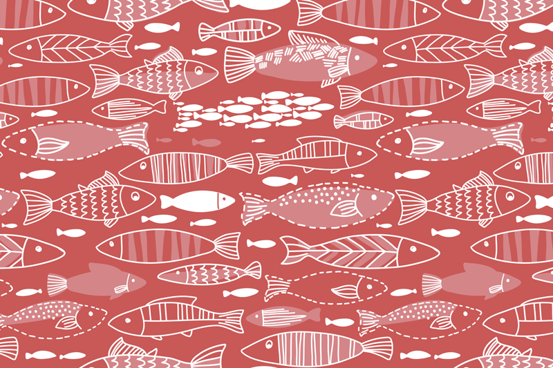 Many fish under sea fish placemats - TenStickers