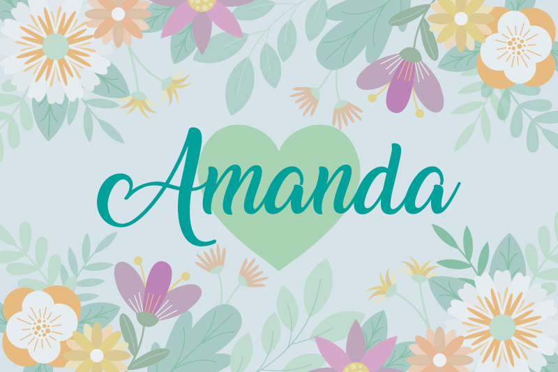 Customisable placemat flower heart amanda - TenStickers