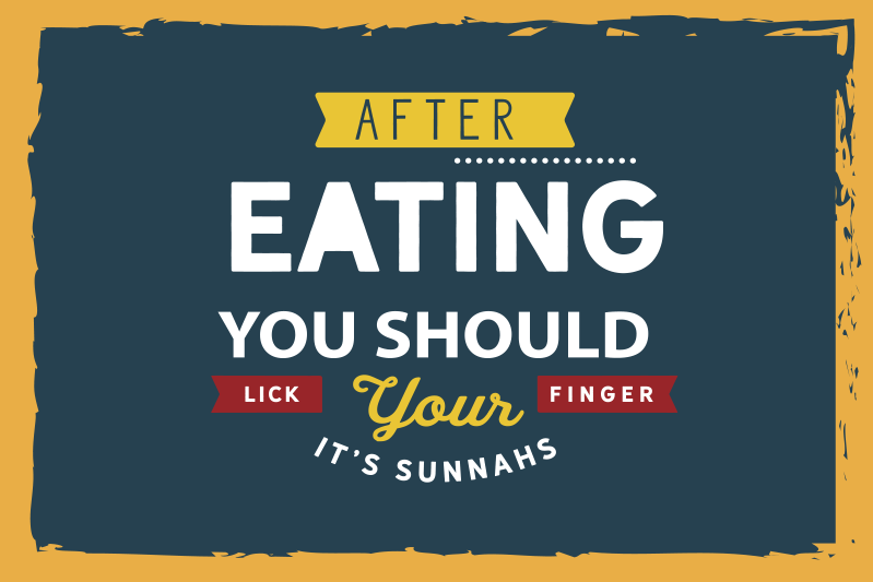 Placemat with quote eating finger lickin' good - TenStickers