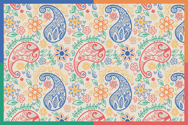 Colorful paisley print placemat - TenStickers