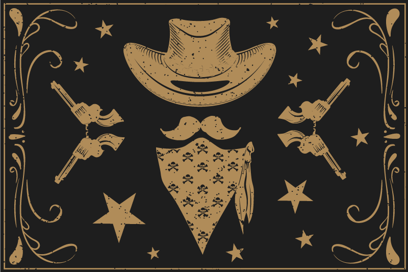 Original placemat with cowboy themed design - TenStickers