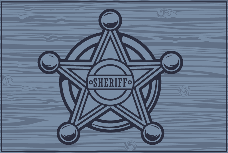Customisable placemat sheriff star emblem - TenStickers