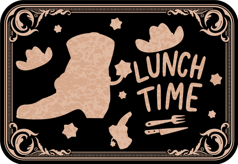 Placemat with quote lunch break western - TenStickers