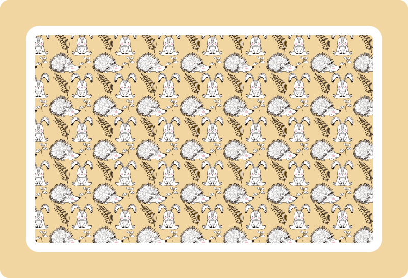 Children placemat with adorable cartoon characters - TenStickers