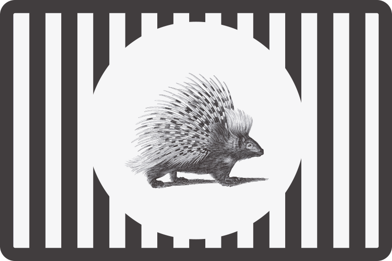 Original placemat porcupine silhouette design - TenStickers