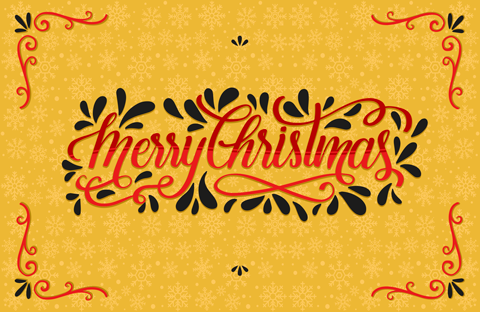 Christmas placemat joyful holiday wishes - TenStickers