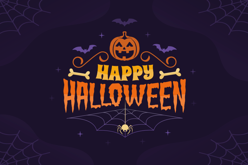 Happy Halloween text placemat - TenStickers